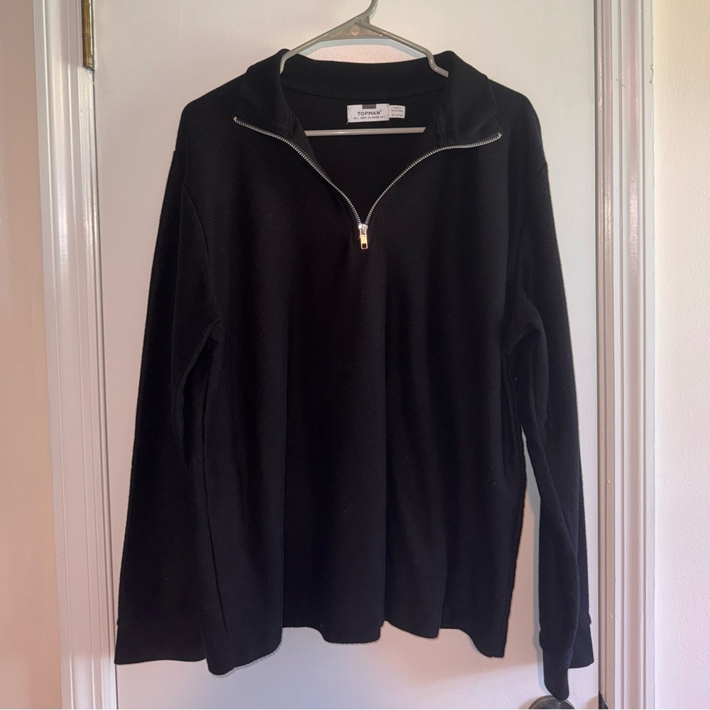 Top Man Black Quarter-Zip Sweater